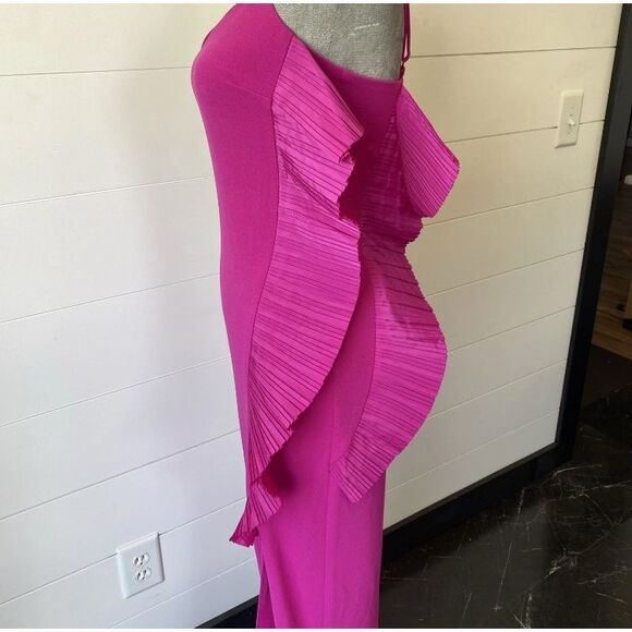 ONE33 SOCIAL Mercer Spaghetti Strap Ruffled Stretch Crepe Maxi Dress size 0 NWT - Picture 9 of 14